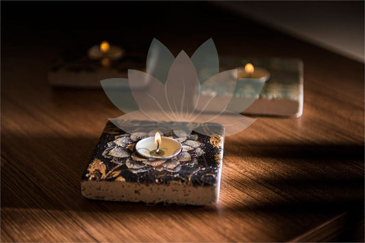 NATURAL STONE CANDLE HOLDER / ML-005 (CANDLE HOLDER)