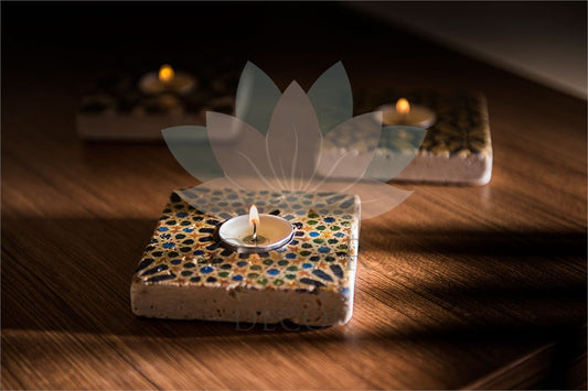 NATURAL STONE CANDLE HOLDER / ML-009 (CANDLE HOLDER)