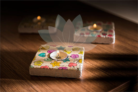 NATURAL STONE CANDLE HOLDER / ML-008 (CANDLE HOLDER)