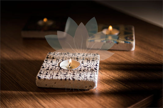 NATURAL STONE CANDLE HOLDER / ML-018 (CANDLE HOLDER)