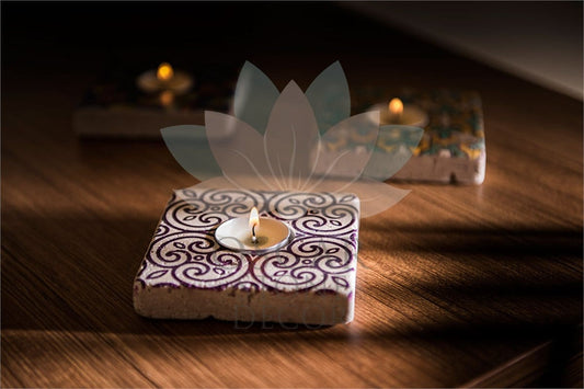 NATURAL STONE CANDLE HOLDER / ML-015 (CANDLE HOLDER)