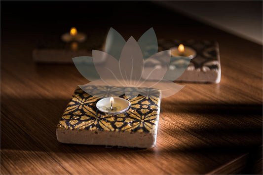 NATURAL STONE CANDLE HOLDER / ML-011 (CANDLE HOLDER)