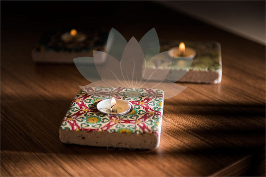 NATURAL STONE CANDLE HOLDER / ML-012 (CANDLE HOLDER)