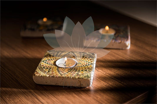 NATURAL STONE CANDLE HOLDER / ML-022 (CANDLE HOLDER)