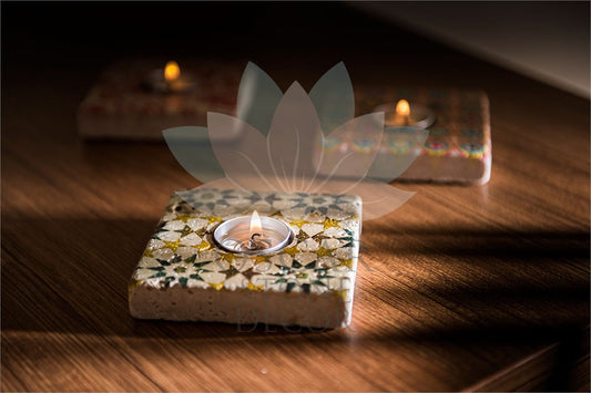 NATURAL STONE CANDLE HOLDER / ML-024 (CANDLE HOLDER)