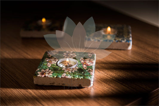 NATURAL STONE CANDLE HOLDER / ML-036 (CANDLE HOLDER)