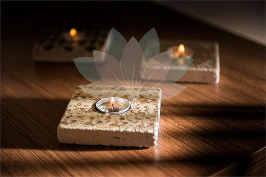 NATURAL STONE CANDLE HOLDER / ML-030 (CANDLE HOLDER)