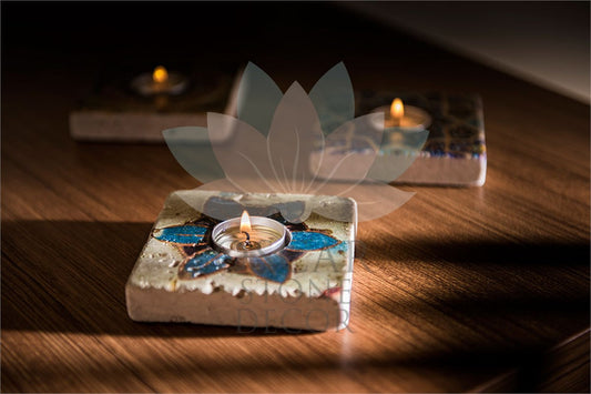 NATURAL STONE CANDLE HOLDER / ML-049 (CANDLE HOLDER)