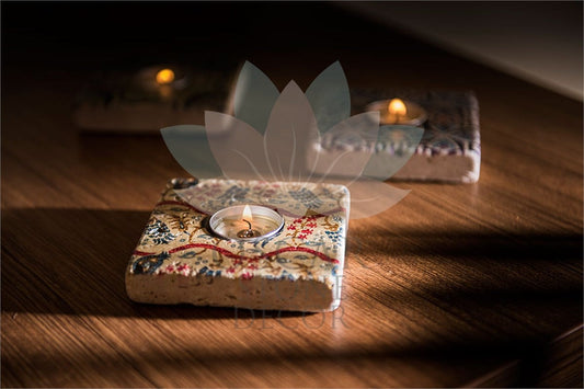 NATURAL STONE CANDLE HOLDER / ML-042 (CANDLE HOLDER)
