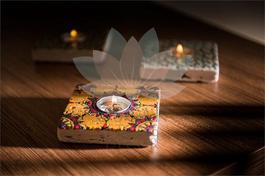 NATURAL STONE CANDLE HOLDER / ML-043 (CANDLE HOLDER)
