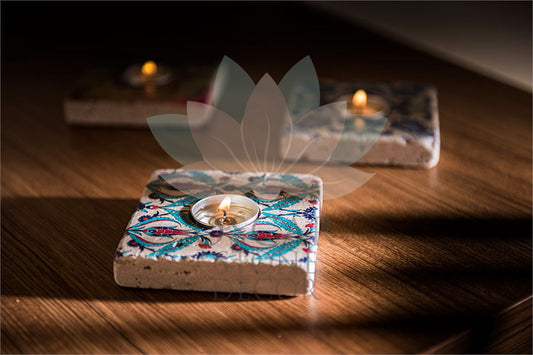 NATURAL STONE CANDLE HOLDER / ML-046 (CANDLE HOLDER)