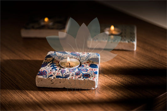 NATURAL STONE CANDLE HOLDER / ML-050 (CANDLE HOLDER)
