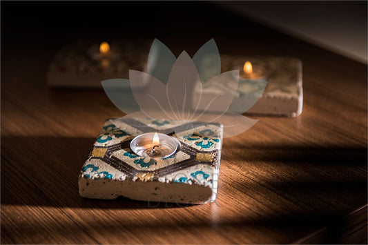 NATURAL STONE CANDLE HOLDER / ML-064 (CANDLE HOLDER)
