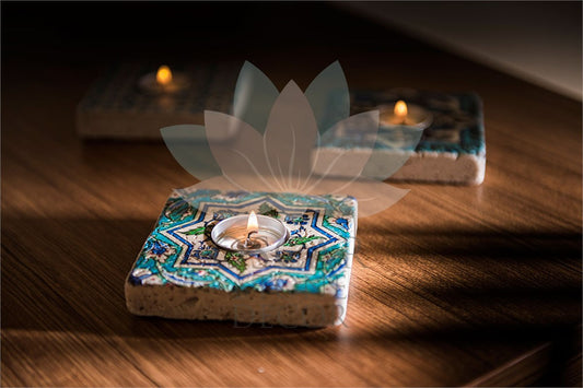 NATURAL STONE CANDLE HOLDER / ML-069 (CANDLE HOLDER)