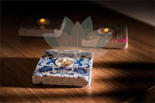 NATURAL STONE CANDLE HOLDER / ML-062 (CANDLE HOLDER)