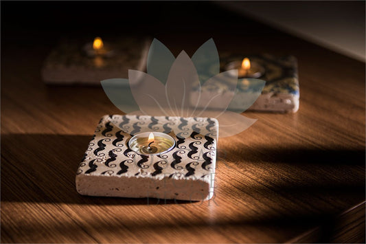 NATURAL STONE CANDLE HOLDER / ML-082 (CANDLE HOLDER)
