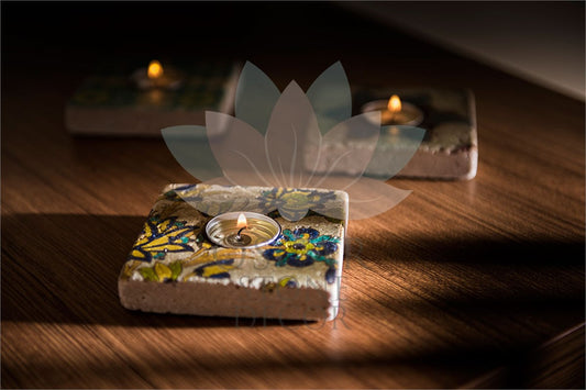 NATURAL STONE CANDLE HOLDER / ML-086 (CANDLE HOLDER)