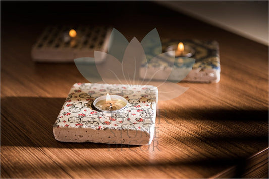 NATURAL STONE CANDLE HOLDER / ML-081 (CANDLE HOLDER)