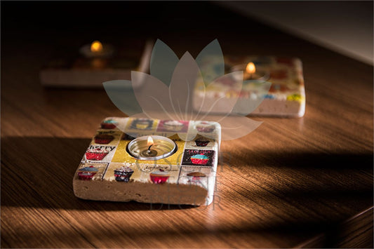 NATURAL STONE CANDLE HOLDER / ML-089 (CANDLE HOLDER)