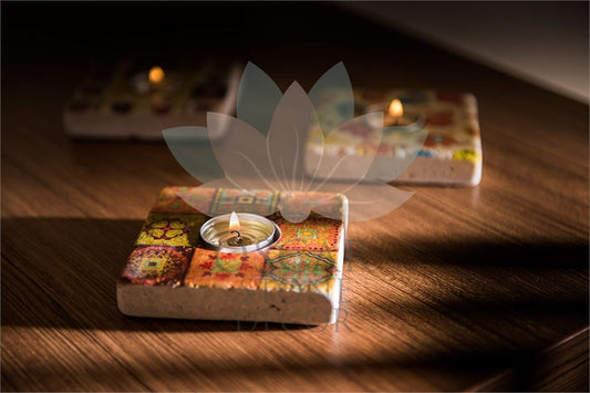 NATURAL STONE CANDLE HOLDER / ML-090 (CANDLE HOLDER)