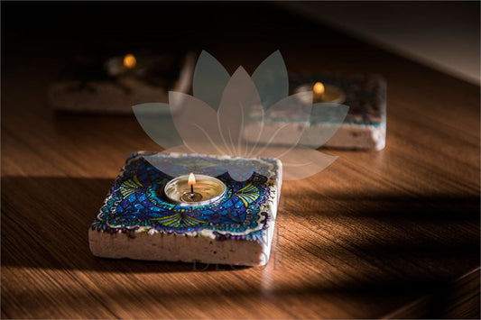 NATURAL STONE CANDLE HOLDER / ML-095 (CANDLE HOLDER)
