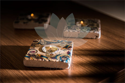 NATURAL STONE CANDLE HOLDER / ML-097 (CANDLE HOLDER)
