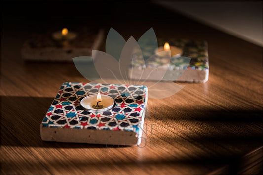 NATURAL STONE CANDLE HOLDER / ML-106 (CANDLE HOLDER)