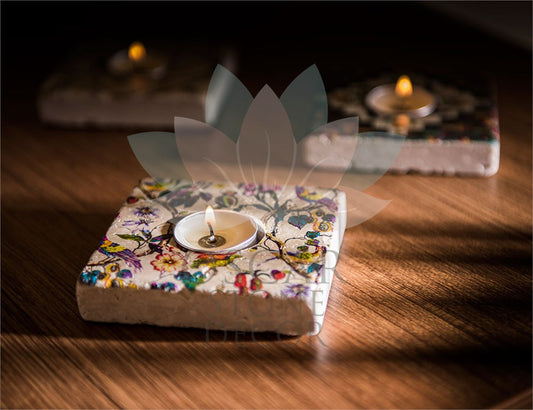 NATURAL STONE CANDLE HOLDER / ML-113 (CANDLE HOLDER)