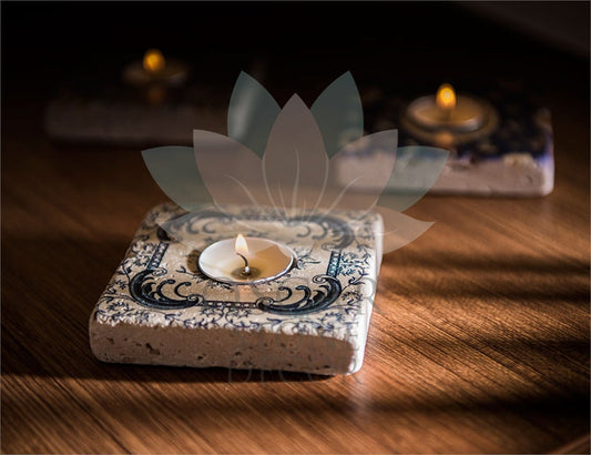 NATURAL STONE CANDLE HOLDER / ML-117 (CANDLE HOLDER)