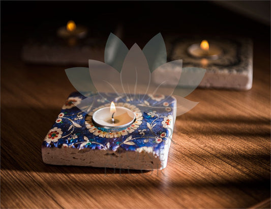 NATURAL STONE CANDLE HOLDER / ML-116 (CANDLE HOLDER)