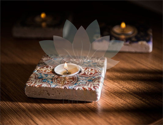 NATURAL STONE CANDLE HOLDER / ML-110 (CANDLE HOLDER)