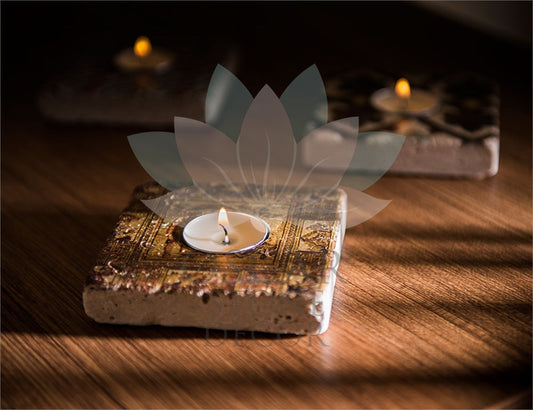 NATURAL STONE CANDLE HOLDER / ML-120 (CANDLE HOLDER)