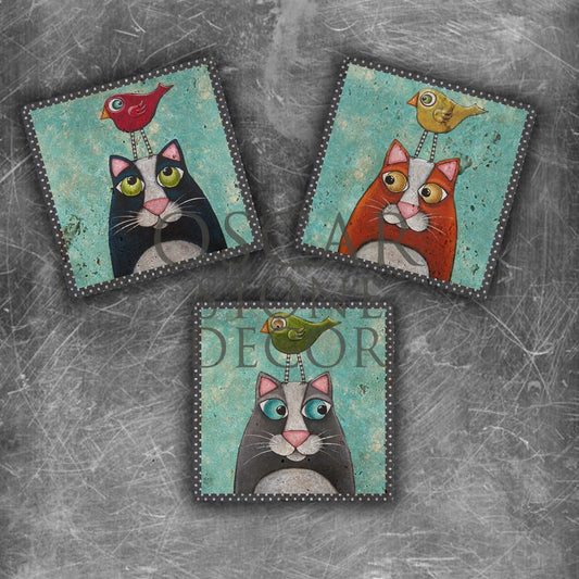 DREAM OF CATS NATURAL STONE MAGNET SET / MG-102