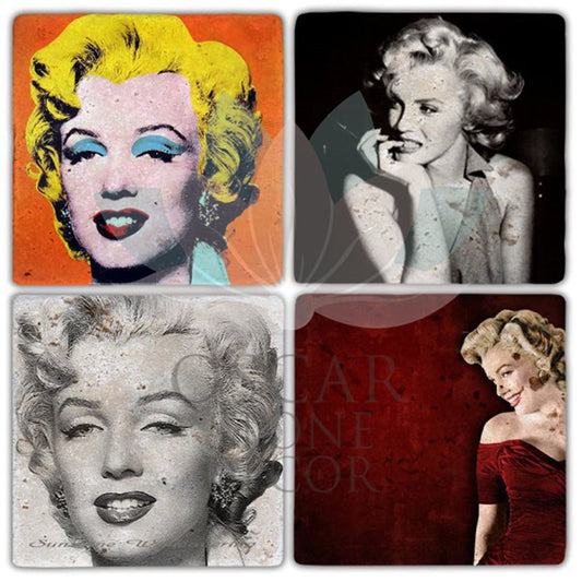 FACE OF MARLYN 4-Piece NATURAL STONE COASTERS / BA339 (COASTER)