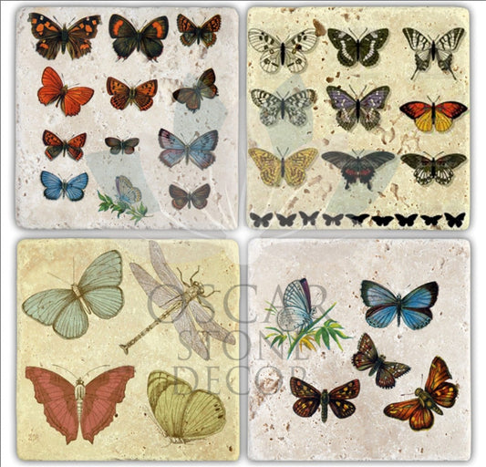 FLY TABLE 4-Piece NATURAL STONE COASTERS / BA205 (COASTER)
