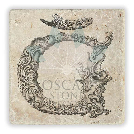 LETTER Ğ SINGLE NATURAL STONE COASTER / BA-Ğ1 (COASTER)