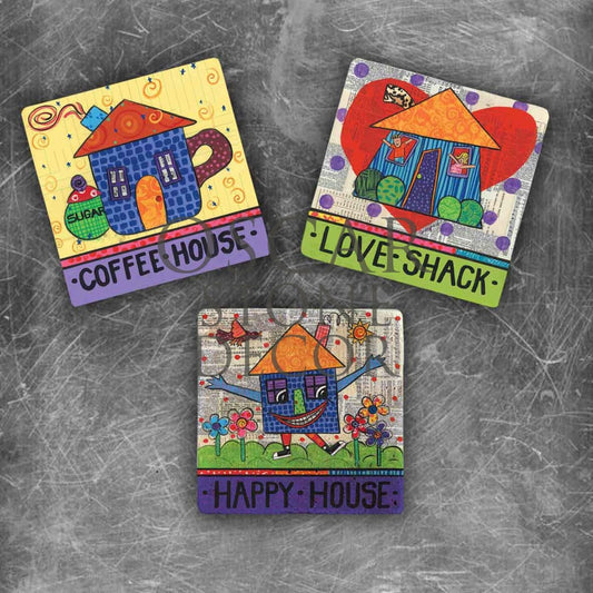 HAPPY HOUSE NATURAL STONE MAGNET SET / MG-009