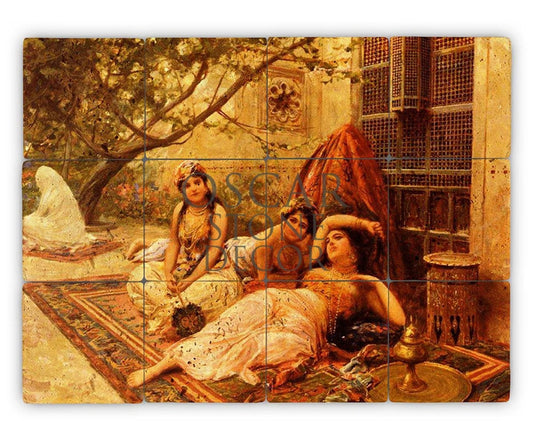 A DAY IN THE HAREM NATURAL STONE TABLE / TT072 (STONE TABLE)