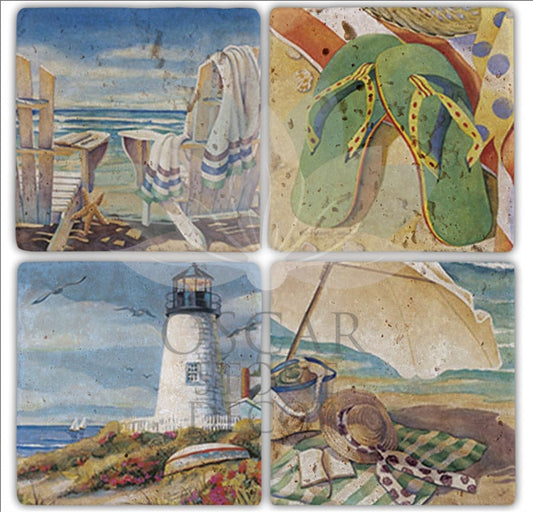 HOLIDAY İN 4-Piece NATURAL STONE COASTERS / BA151 (COASTER)