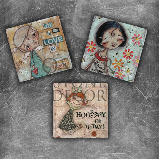 HOORAY NATURAL STONE MAGNET SET / MG-088