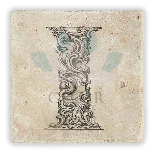 LETTER I SINGLE NATURAL STONE COASTER / BA-I1 (COASTER)