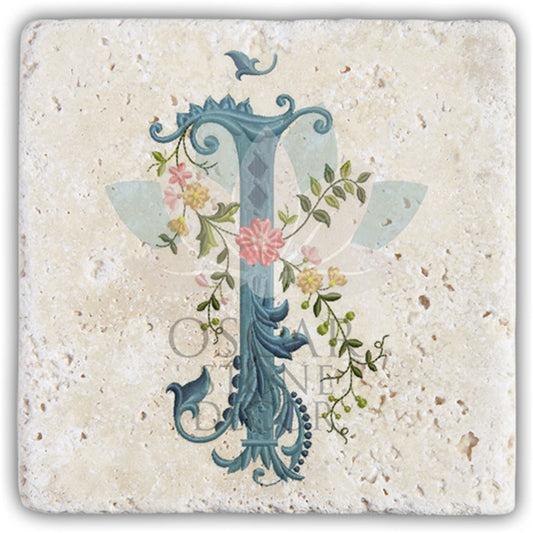 LETTER I SINGLE NATURAL STONE COASTER / BA-İ4 (COASTER)