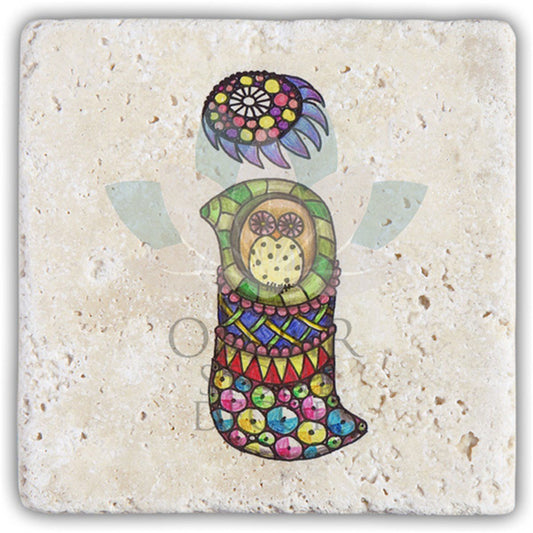 LETTER I SINGLE NATURAL STONE COASTER / BA-İ5 (COASTER)