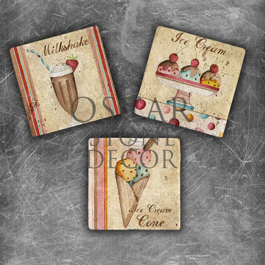 ICE CREAM NATURAL STONE MAGNET SET / MG-042