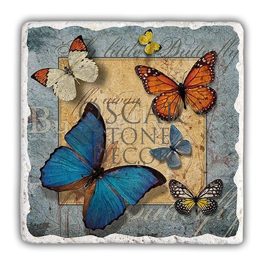 BUTTERFLIES NATURAL STONE WALL DECOR / DD03 (WALL DECOR)
