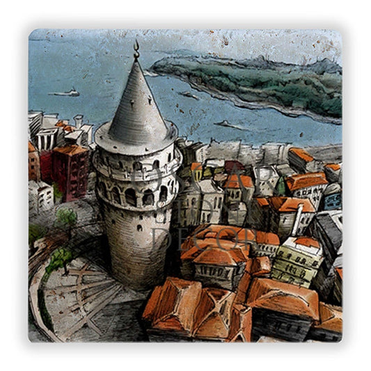 BIRD'S EYE VIEW GALATA NATURAL STONE WALL DECOR / DD253 (WALL DECOR)