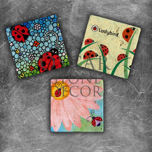LADY BIRD NATURAL STONE MAGNET SET / MG-112