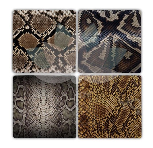LEATHER 4-Piece NATURAL STONE COASTERS / BA137 (COASTER)