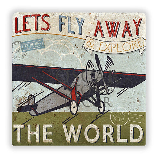 LETS FLY AWAY NATURAL STONE WALL DECOR / DD272 (WALL DECOR)