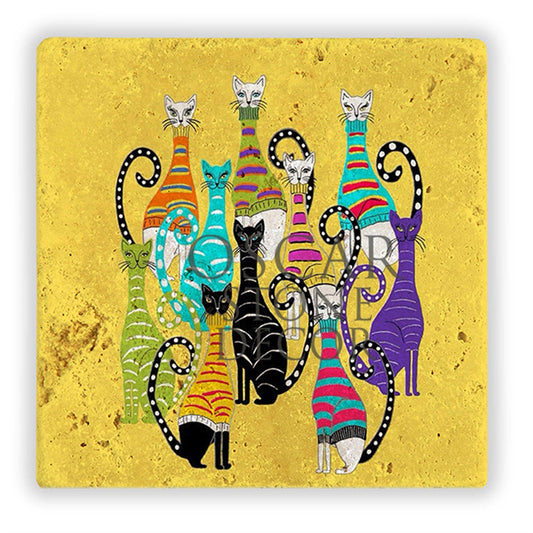 LONG CATS NATURAL STONE WALL DECOR / DD305 (WALL DECOR)